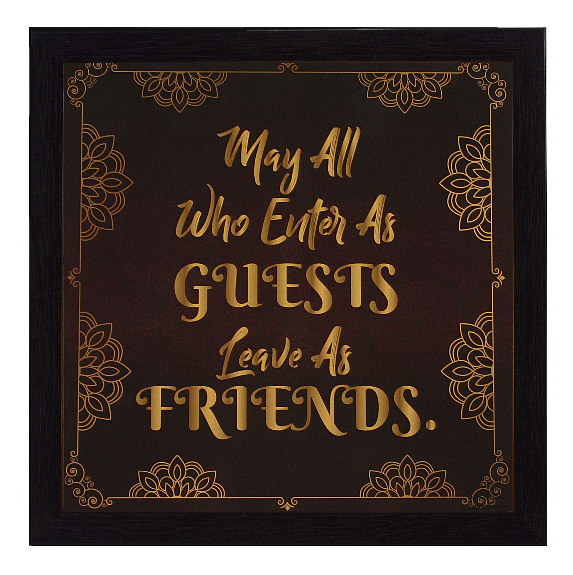 Indianara 3 Piece Set of Framed Wall Hanging Welcome Home Decor Art (1519) Prints 8.7 inch X 8.7 inch Without Glass (9.5 inch x